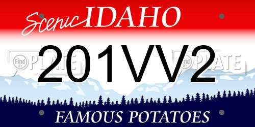 201VV2 Idaho License Plate