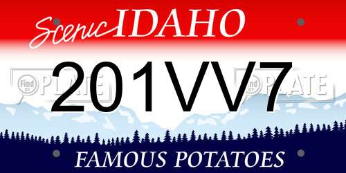 201VV7 Idaho License Plate