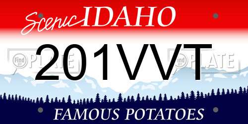 201VVT Idaho License Plate