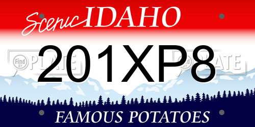 201XP8 Idaho License Plate