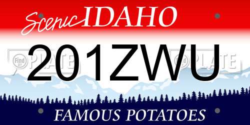 201ZWU Idaho License Plate