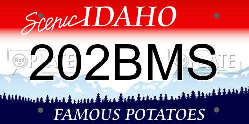 202BMS Idaho License Plate