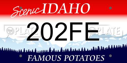 202FE Idaho License Plate
