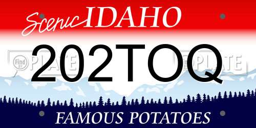 202TOQ Idaho License Plate