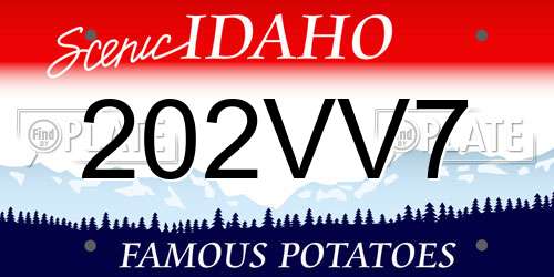 202VV7 Idaho License Plate