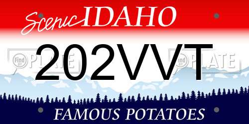 202VVT Idaho License Plate