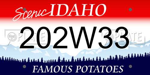 202W33 Idaho License Plate