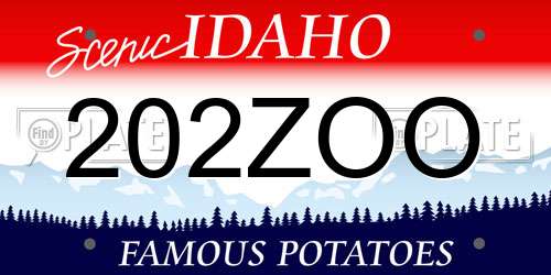 202ZOO Idaho License Plate
