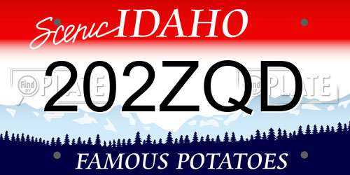 202ZQD Idaho License Plate