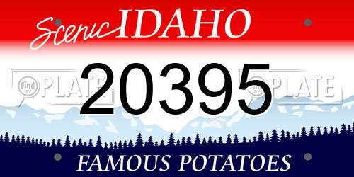 20395 Idaho License Plate