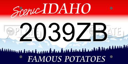 2039ZB Idaho License Plate