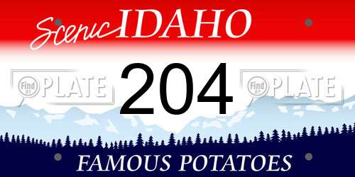 204 Idaho License Plate