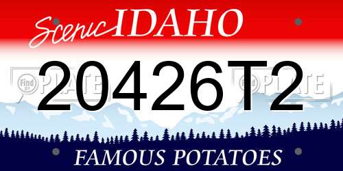 20426T2 Idaho License Plate