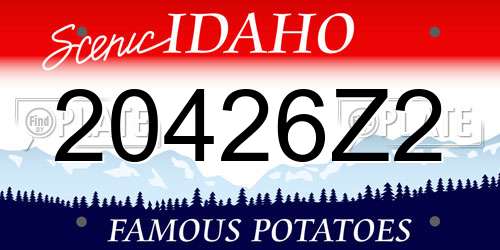 20426Z2 Idaho License Plate
