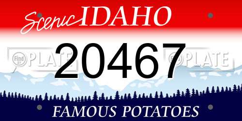 20467 Idaho License Plate
