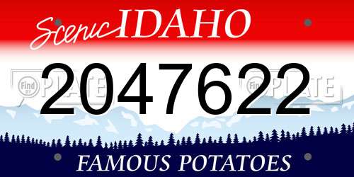 2047622 Idaho License Plate
