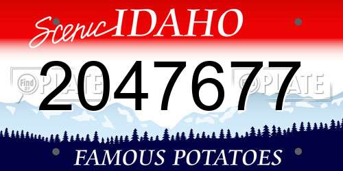 2047677 Idaho License Plate