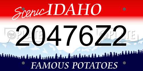 20476Z2 Idaho License Plate