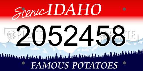2052458 Idaho License Plate