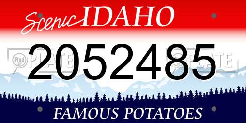 2052485 Idaho License Plate