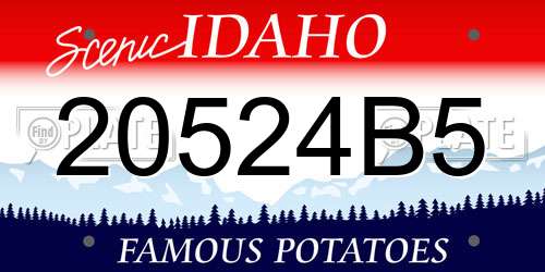 20524B5 Idaho License Plate