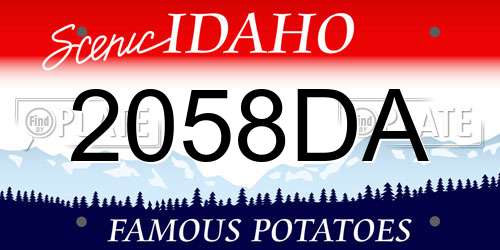 2058DA Idaho License Plate