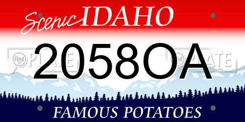 2058OA Idaho License Plate