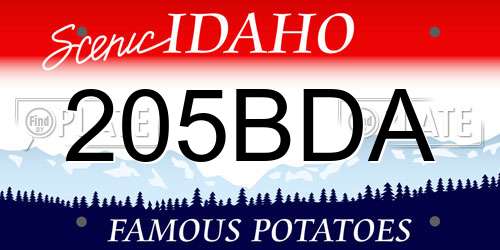 205BDA Idaho License Plate