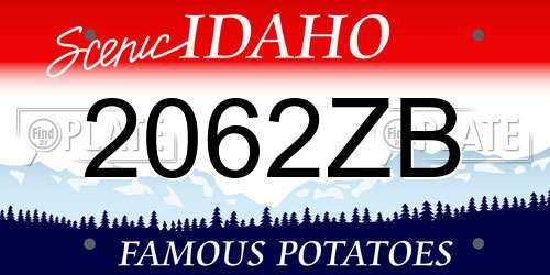 2062ZB Idaho License Plate