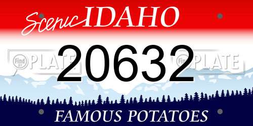 20632 Idaho License Plate