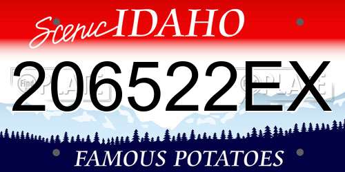 206522EX Idaho License Plate
