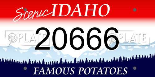 20666 Idaho License Plate