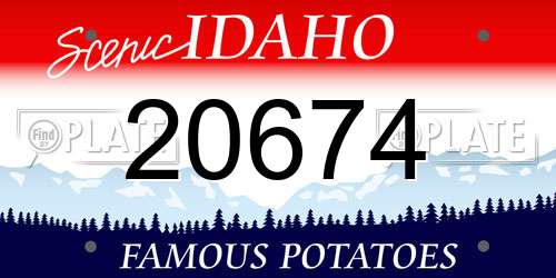 20674 Idaho License Plate