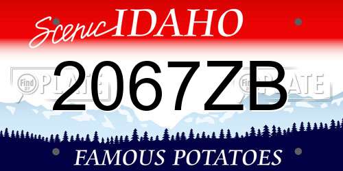 2067ZB Idaho License Plate