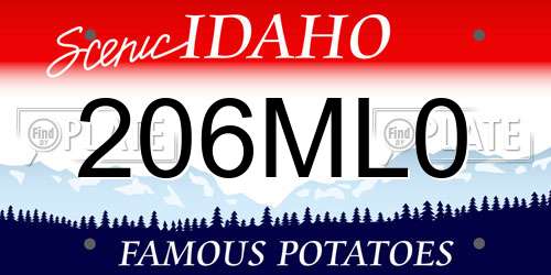 206ML0 Idaho License Plate