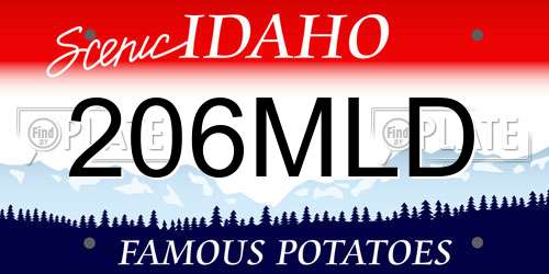 206MLD Idaho License Plate