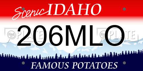 206MLO Idaho License Plate