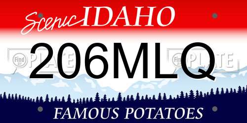 206MLQ Idaho License Plate