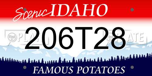 206T28 Idaho License Plate