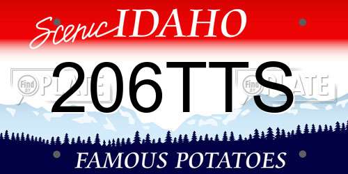 206TTS Idaho License Plate