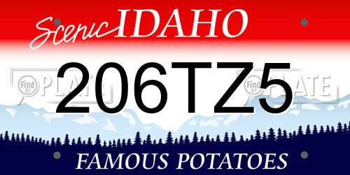 206TZ5 Idaho License Plate