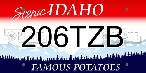 206TZB Idaho License Plate