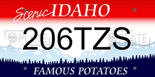 206TZS Idaho License Plate