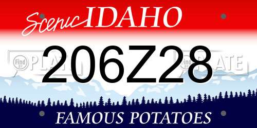 206Z28 Idaho License Plate