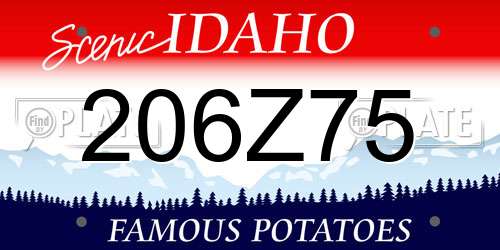 206Z75 Idaho License Plate