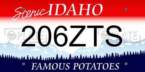 206ZTS Idaho License Plate