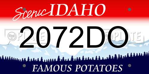 2072DO Idaho License Plate