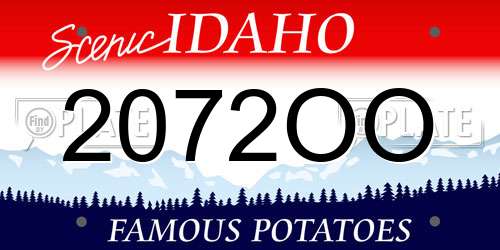 2072OO Idaho License Plate