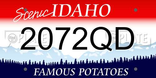 2072QD Idaho License Plate