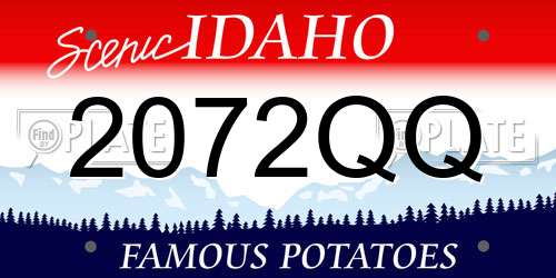 2072QQ Idaho License Plate